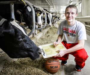 Jordan Ebert is a veteran of the big shows: The NCAA tournament and the World Dairy Expo show floor. Bryce Richter photo