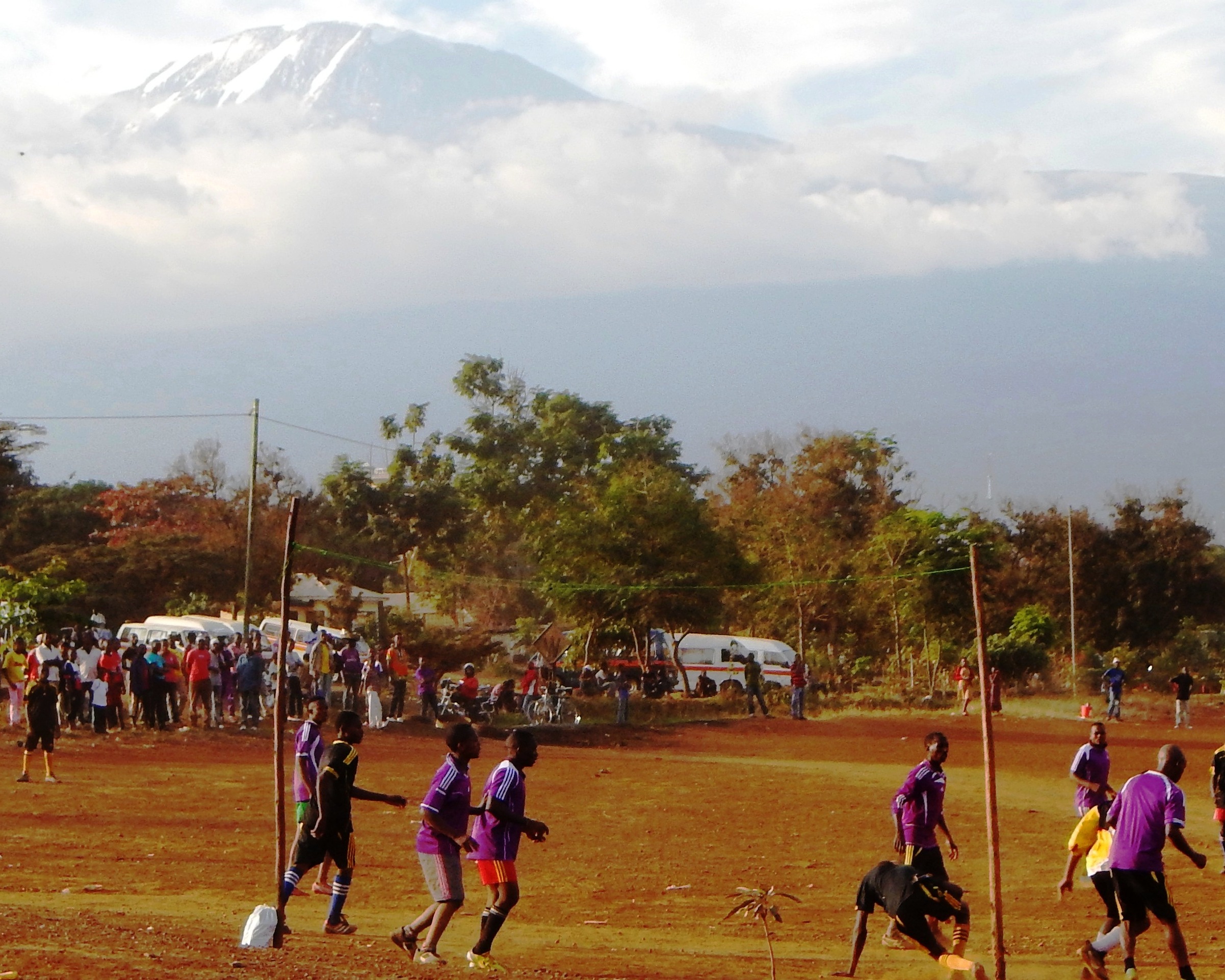 Mt. Kilimanjaro rises in the distance.
