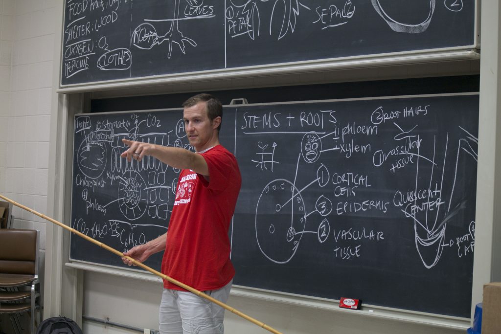 Kevin Cope teaching scouts about plant anatomy and function