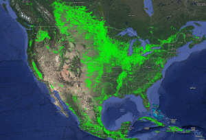 The broad swaths of agricultural activity shown in green here reflect weather, climate, geography, soil type and other factors, and are best seen from a polar-orbiting satellite like Landsat.